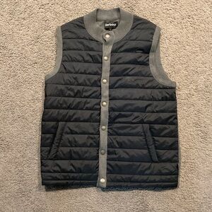 Barbour Men's Essential Gilet Quilted Blue & Gray Vest Jacket Coat Size Large
